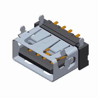 Conector de soldadura mini USB encendido