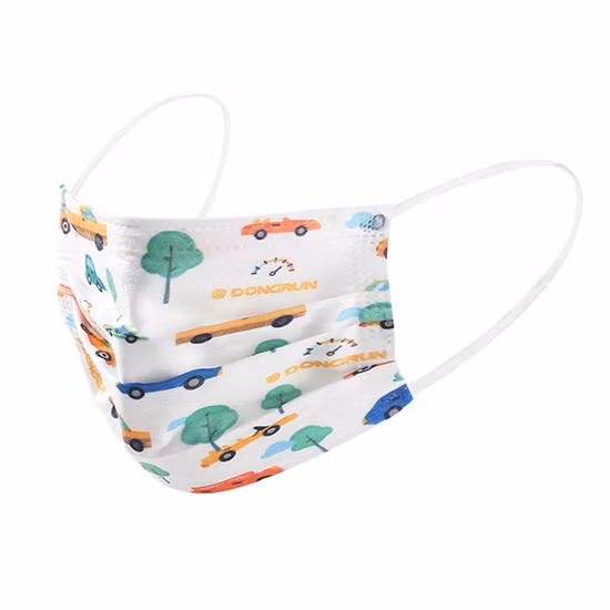 Mascarilla protectora desechable para niños, tipo gancho con impresión